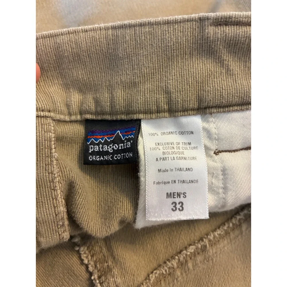 Patagonia‎ Mens 33 Organic Cotton Corduroy Pants Tan Khaki Straight Leg Gorpcore
